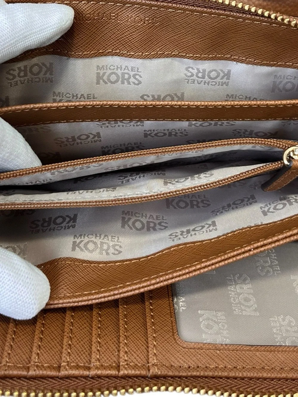Michael Kors 35S8GLS3L Luggage Pebbled Leather Satchel Bag Wallet Set